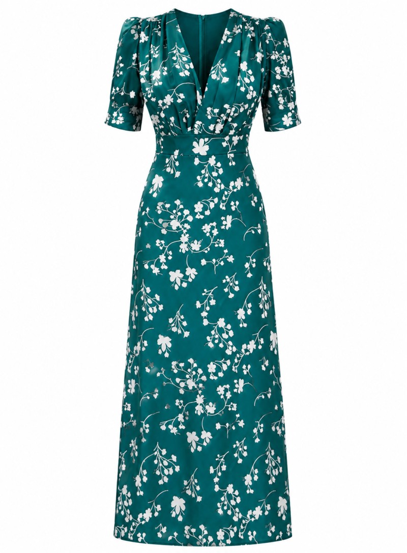 ΦΟΡΕΜΑ MIDI FLORAL ΠΡΑΣΙΝΟ 26482