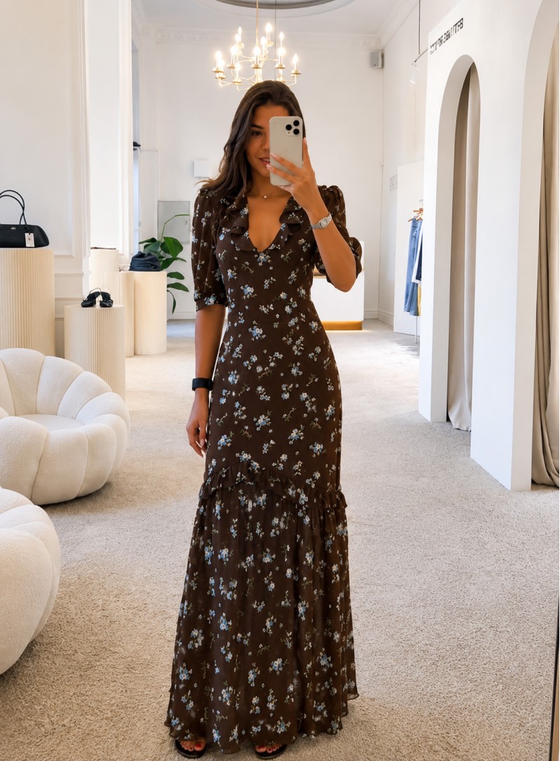 ΦΟΡΕΜΑ MAXI FLORAL 26483 Κοκτέιλ Φορέματα