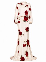 ΦΟΡΕΜΑ MAXI FLORAL 26485 Κοκτέιλ Φορέματα