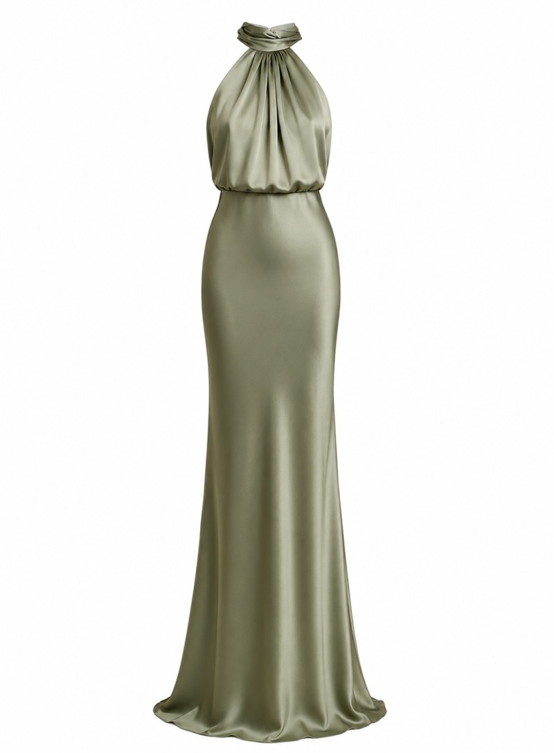 ΦΟΡΕΜΑ MAXI HALTER NECK KHAKI 26486