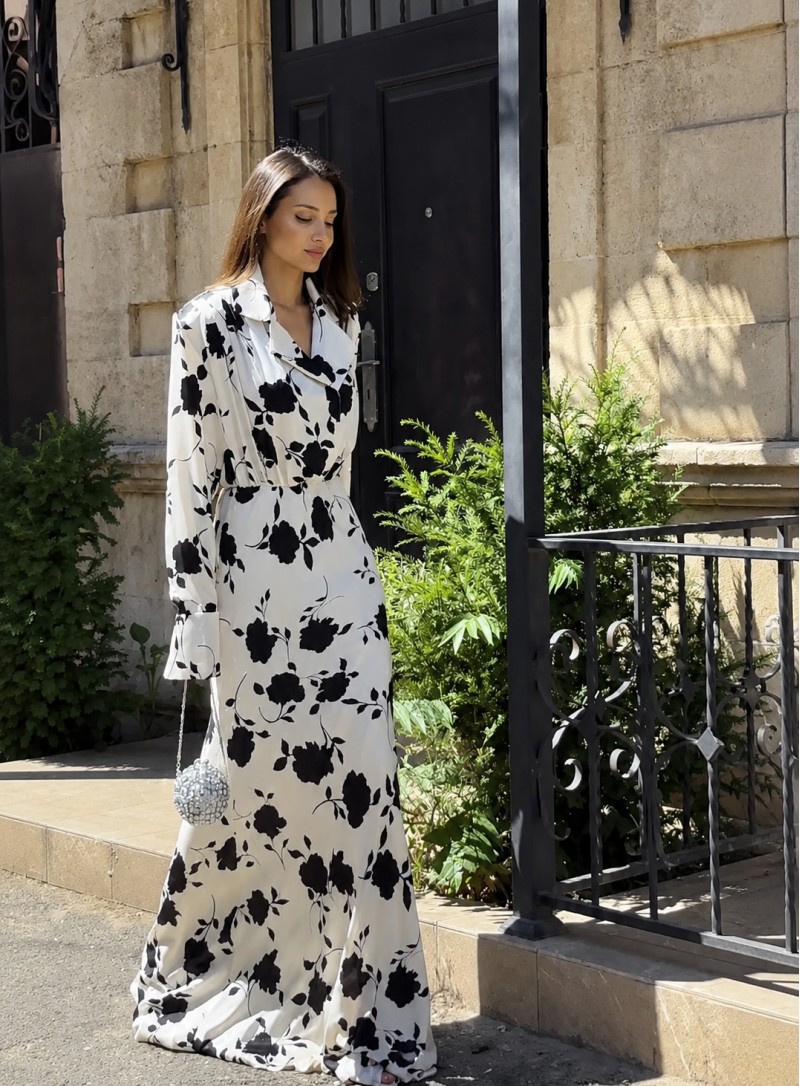 ΦΟΡΕΜΑ MAXI FLORAL 26488 Κοκτέιλ Φορέματα