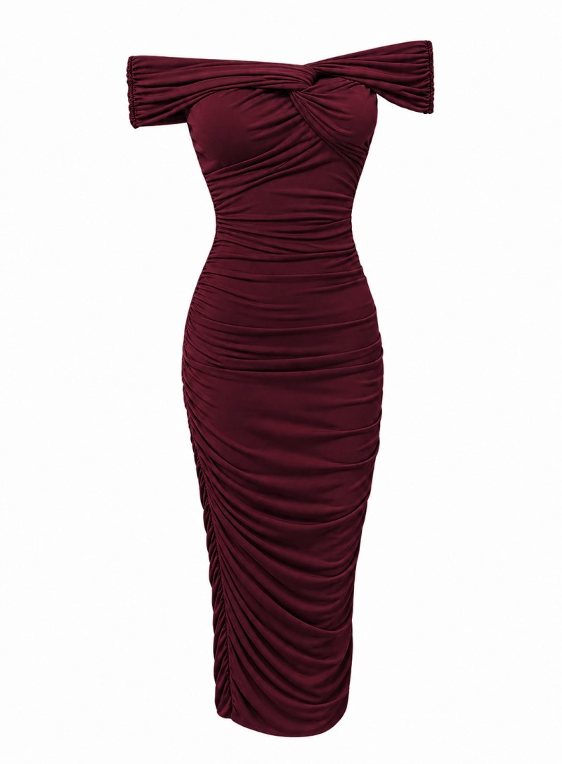 ΦΟΡΕΜΑ OFF SHOULDER KNOT BODREAUX 26491 Κοκτέιλ Φορέματα