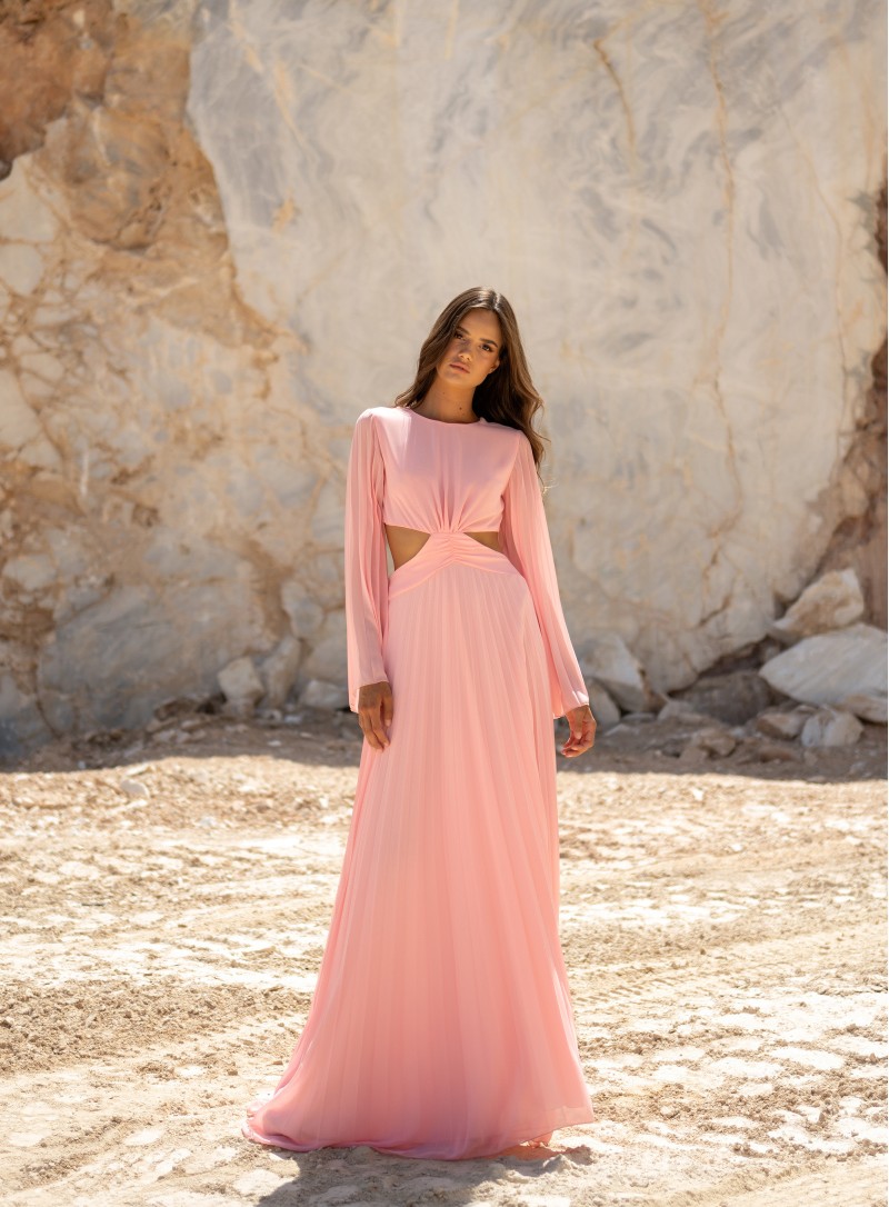 ΦΟΡΕΜΑ MAXI BACKLESS ΠΛΙΣΕ ΡΟΖ 23488 ΦΟΡΕΜΑ MAXI BACKLESS ΠΛΙΣΕ ΡΟΖ 23488