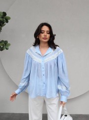 ΠΟΥΚΑΜΙΣΟ OVERSIZED ΜΕ ΔΑΝΤΕΛΑ 26131 Τοπ - Ζακέτες