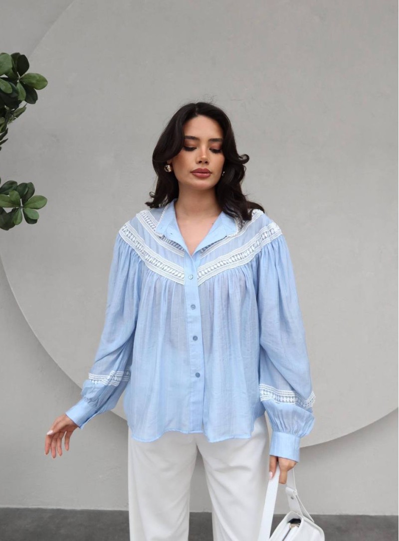 ΠΟΥΚΑΜΙΣΟ OVERSIZED ΜΕ ΔΑΝΤΕΛΑ 26131 Τοπ - Ζακέτες