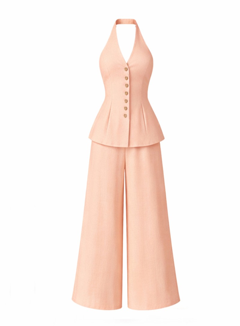 ΣΕΤ ΓΙΛΕΚΟ HALTER ΠΑΝΤΕΛΟΝΙ PEACH 26142