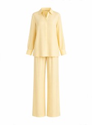 ΣΕΤ ΠΟΥΚΑΜΙΣΟ ΜΕ ΠΑΝΤΕΛΟΝΙ BUTTER YELLOW 26145 Παντελόνια - Ολόσωμες