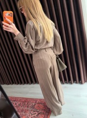 ΣΕΤ CROPPED ΠΟΥΚΑΜΙΣΟ ΠΑΝΤΕΛΟΝΙ MOCHA 26146 Παντελόνια - Ολόσωμες