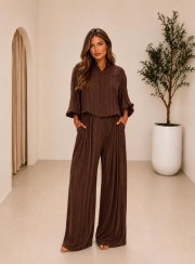 ΣΕΤ CROPPED ΠΟΥΚΑΜΙΣΟ ΠΑΝΤΕΛΟΝΙ CHOCOLA 26146 Παντελόνια - Ολόσωμες