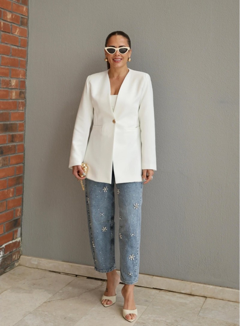 ΤΖΙΝ CROPPED ΜΕ STRASS 26217 Παντελόνια - Ολόσωμες