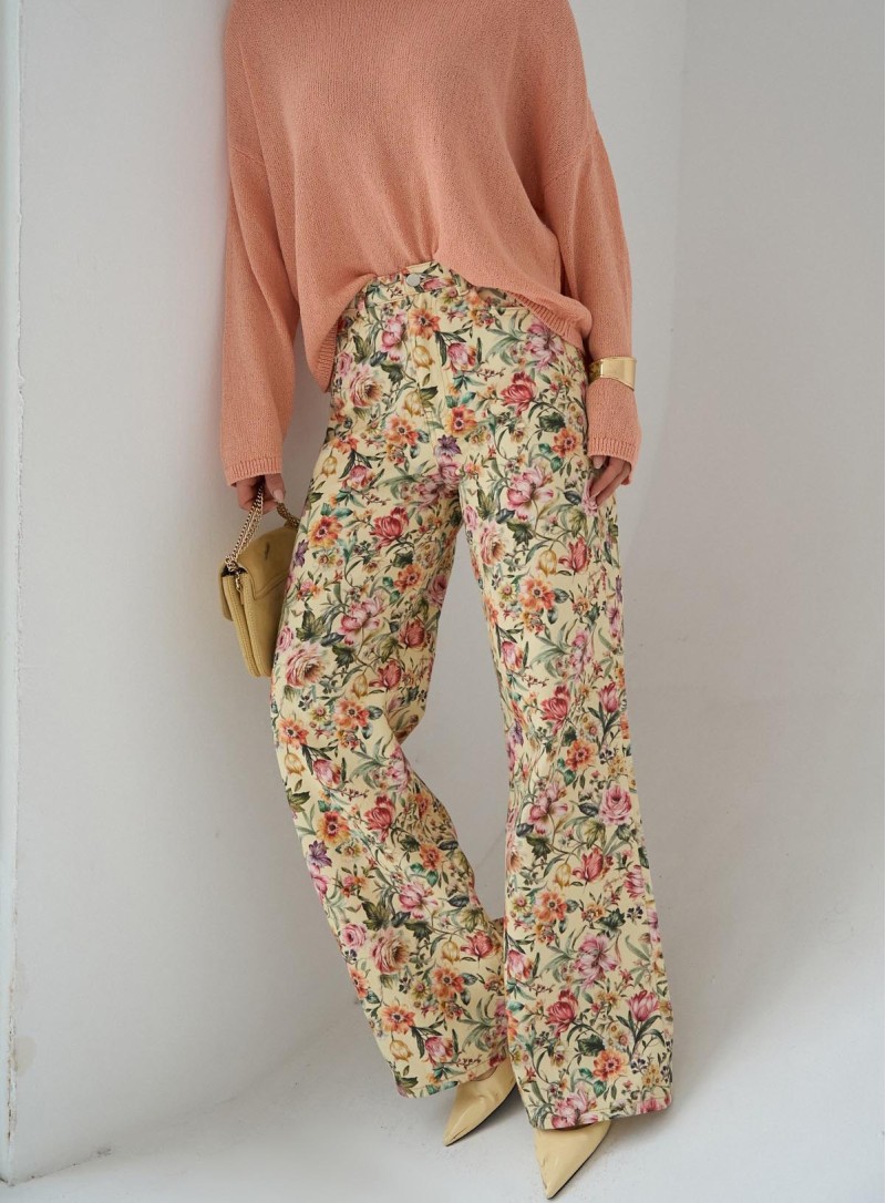 TZIN FLORAL BANANA 26221 Παντελόνια - Ολόσωμες