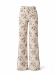 TZIN FLORAL CREAM 26221 Παντελόνια - Ολόσωμες