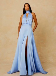 ΦΟΡΕΜΑ MAXI ΜΕ V ΝΤΕΚΟΛΤΕ KAI ΑΝΟΙΧΤΗ ΠΛΑΤΗ ΓΑΛΑΖΙΟ 26433 Κοκτέιλ Φορέματα