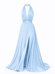 ΦΟΡΕΜΑ MAXI ΜΕ V ΝΤΕΚΟΛΤΕ KAI ΑΝΟΙΧΤΗ ΠΛΑΤΗ ΓΑΛΑΖΙΟ 26433 Κοκτέιλ Φορέματα