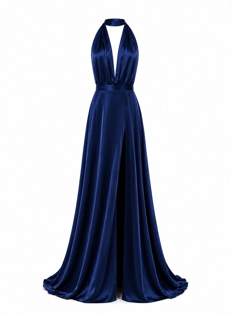 ΦΟΡΕΜΑ MAXI ΜΕ V ΝΤΕΚΟΛΤΕ KAI ΑΝΟΙΧΤΗ ΠΛΑΤΗ NAVY BLUE 26433