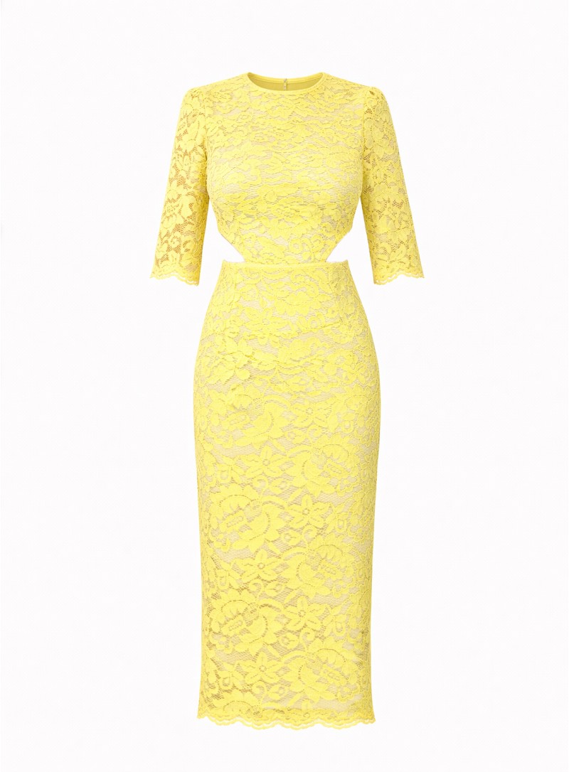ΦΟΡΕΜΑ MIDI CUT OUT LACE BANANA 26438