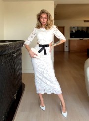 ΦΟΡΕΜΑ MIDI CUT OUT BOW LACE 26438 Κοκτέιλ Φορέματα