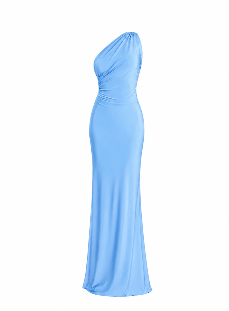 ΦΟΡΕΜΑ MAXI ONE SHOULDER VERSATILE AZURE 26440 Κοκτέιλ Φορέματα