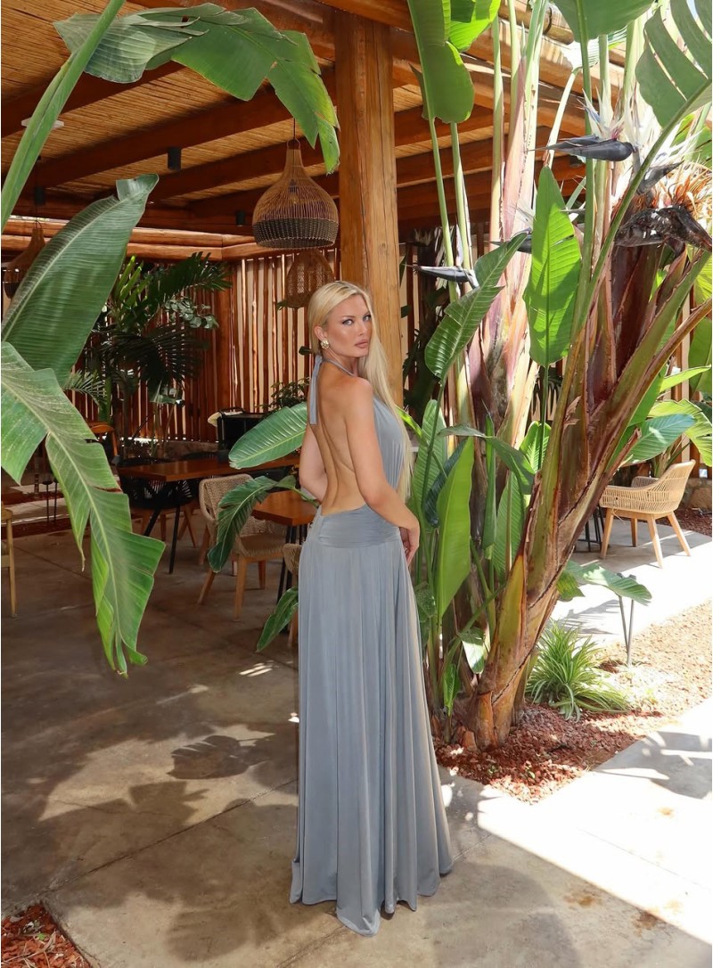 ΦΟΡΕΜΑ MAXI HALTER NECK BACKLESS 26441 Κοκτέιλ Φορέματα