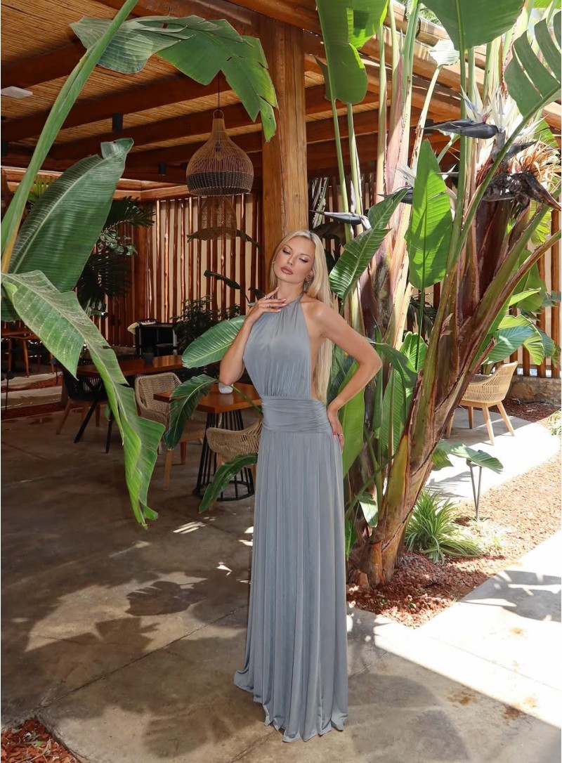 ΦΟΡΕΜΑ MAXI HALTER NECK BACKLESS 26441 Κοκτέιλ Φορέματα
