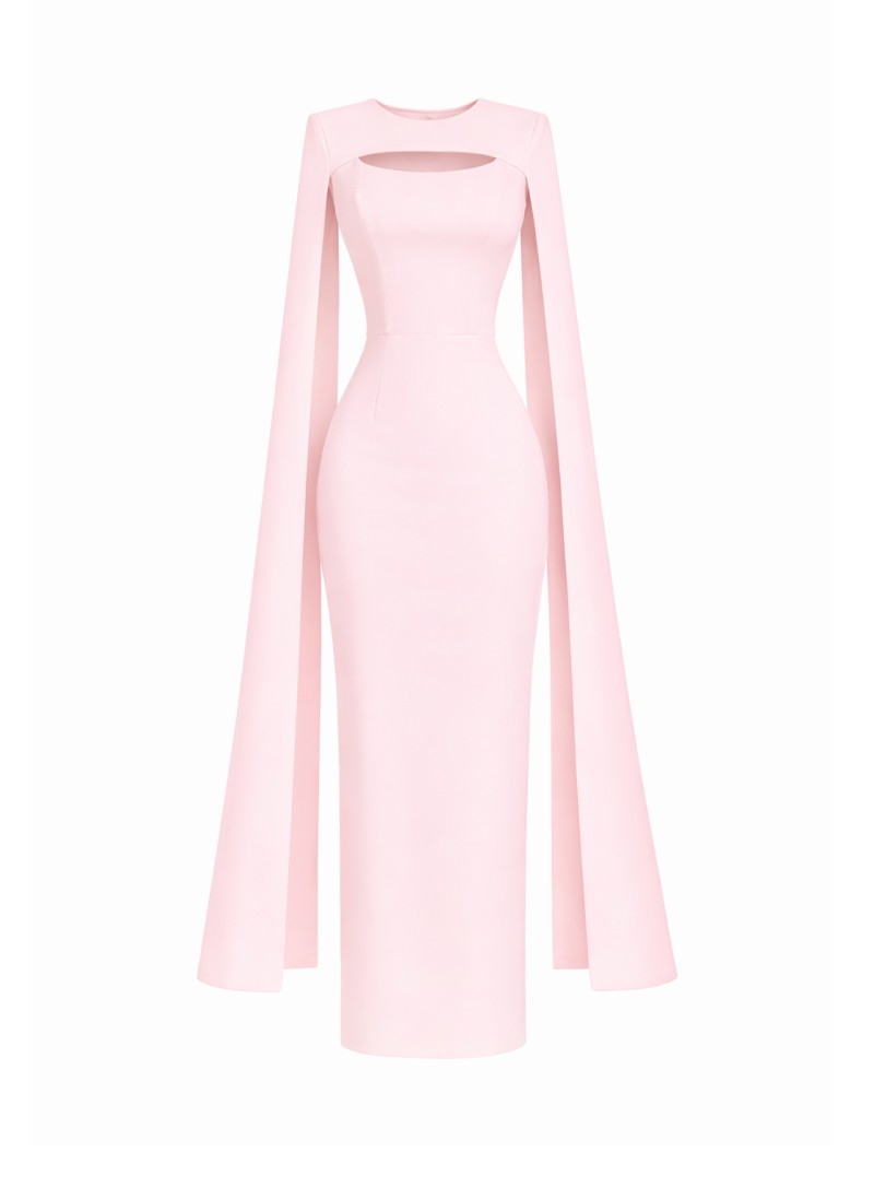 ΦΟΡΕΜΑ ΜΕ ΚΑΠΑ ΡΟΖ 26442 Κοκτέιλ Φορέματα