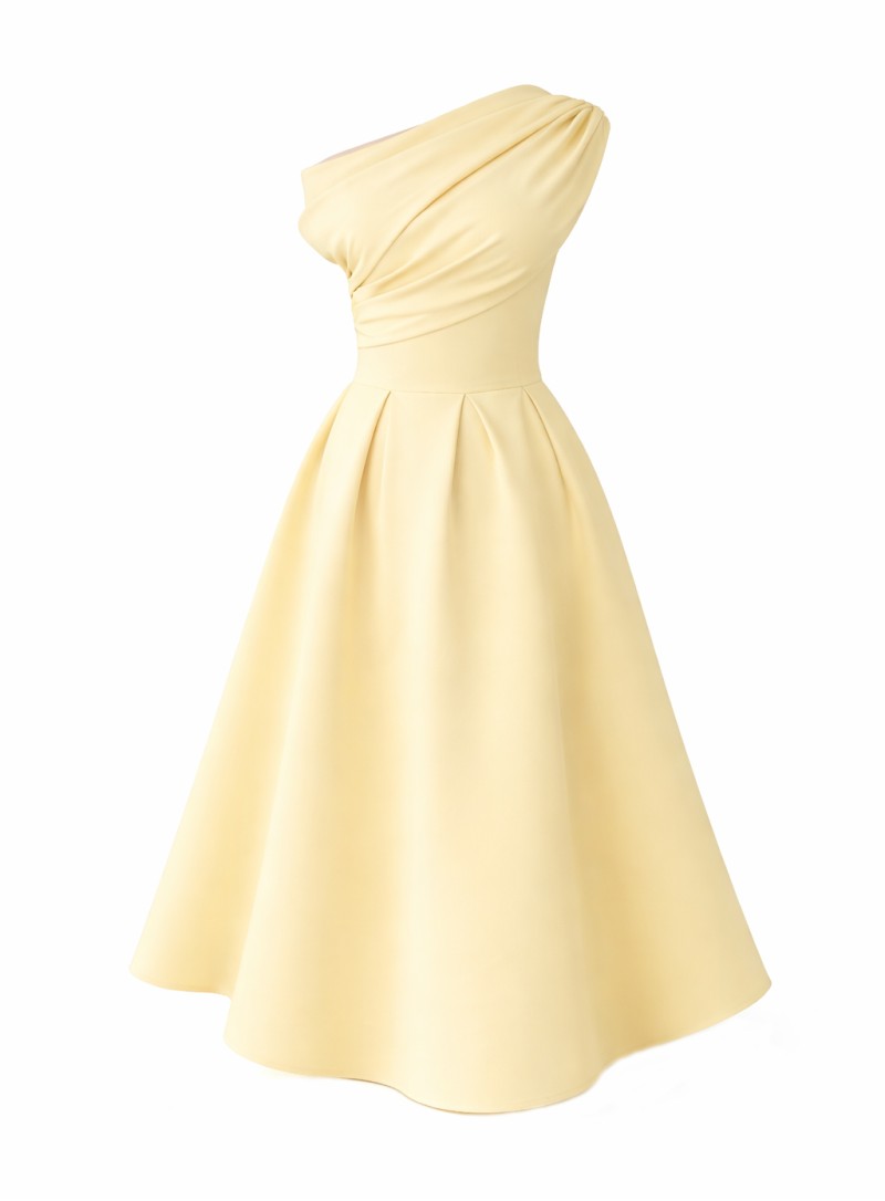 ΦΟΡΕΜΑ MIDI OFF ONE SHOULDER BANANA 26445