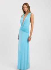 ΦΟΡΕΜΑ MAXI V ΜΕ ΣΟΥΡΕΣ ΣΤΗ ΜΕΣΗ AQUA 26446 Κοκτέιλ Φορέματα