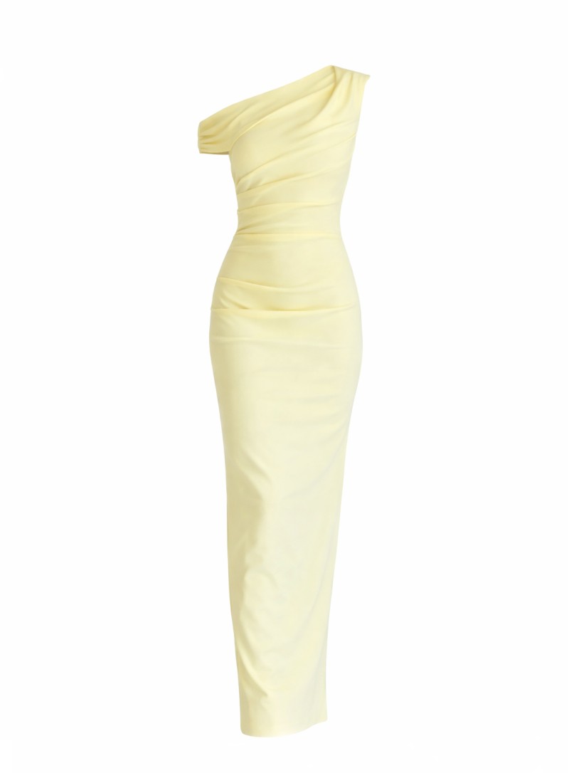 ΦΟΡΕΜΑ MAXI OFF ONE SHOULDER BANANA 26448