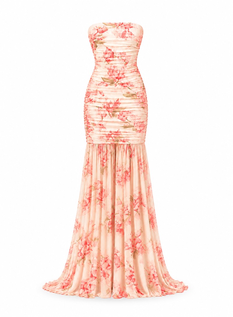 ΦΟΡΕΜΑ MAXI STRAPLESS FLORAL 26456