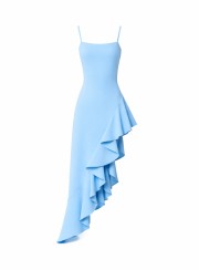 ΦΟΡΕΜΑ ΑΣΥΜΜΕΤΡΟ ΜΕ ΒΟΛΑΝ ΓΑΛΑΖΙΟ 26457 Κοκτέιλ Φορέματα