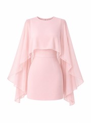 ΦΟΡΕΜΑ MINI BACKLESS ΜΕ ΚΑΠΑ ΡΟΖ 26459 Κοκτέιλ Φορέματα