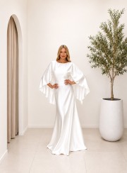 ΦΟΡΕΜΑ MAXI ΣΑΤΕΝ AIRY ΛΕΥΚΟ 26460 Κοκτέιλ Φορέματα