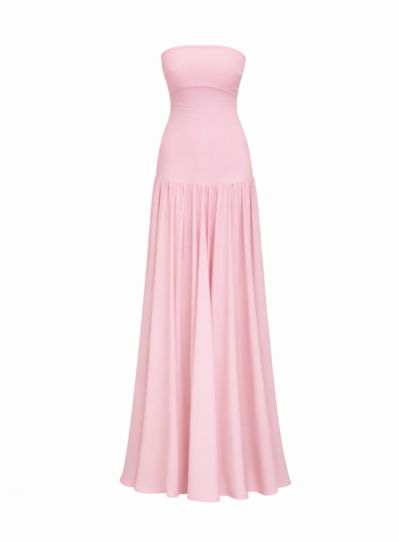 ΦΟΡΕΜΑ MAXI STRAPLESS ΜΕ ΕΣΑΡΠΑ ΡΟΖ 26462