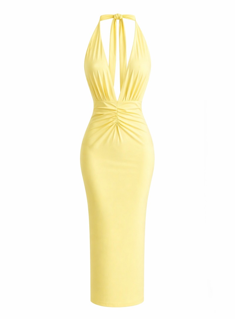 ΦΟΡΕΜΑ HALTER PRIMROSE BANANA 26464