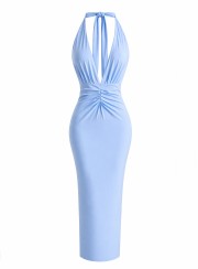 ΦΟΡΕΜΑ HALTER PRIMROSE ΓΑΛΑΖΙΟ 26464 Κοκτέιλ Φορέματα