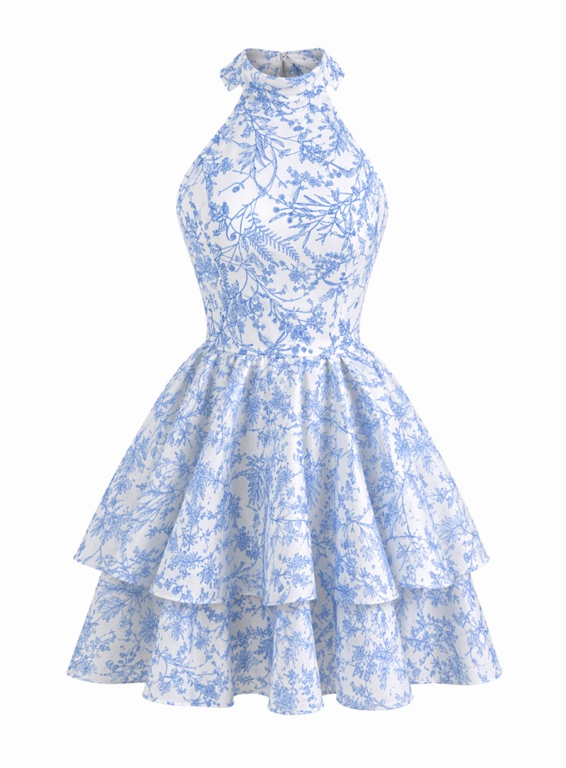 ΦΟΡΕΜΑ MINI HALTER FLORAL ΓΑΛΑΖΙΟ 26466
