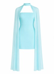 ΦΟΡΕΜΑ MINI STRAPLESS ΜΕ ΚΑΠΑ AQUA 26467 Κοκτέιλ Φορέματα
