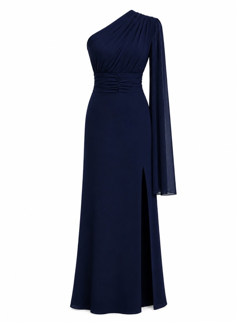 ΦΟΡΕΜΑ MAXI ONE SHOULDER NAVY BLUE 26469