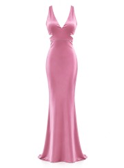 ΦΟΡΕΜΑ MAXI BACKLESS FIRE DUSTY ROSE 26470 Κοκτέιλ Φορέματα