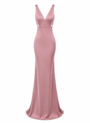 ΦΟΡΕΜΑ MAXI BACKLESS FIRE DUSTY ROSE 26470 Κοκτέιλ Φορέματα