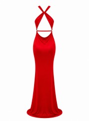 ΦΟΡΕΜΑ MAXI BACKLESS FIRE 26470 Κοκτέιλ Φορέματα