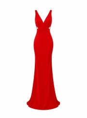 ΦΟΡΕΜΑ MAXI BACKLESS FIRE 26470 Κοκτέιλ Φορέματα