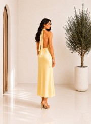 ΦΟΡΕΜΑ MIDI HALTER BACKLESS 26472 Κοκτέιλ Φορέματα