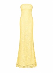 ΦΟΡΕΜΑ MAXI STRAPLESS LACE BANANA 26473 Κοκτέιλ Φορέματα