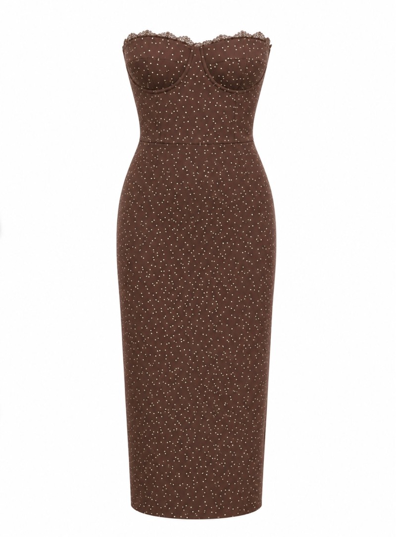 ΦΟΡΕΜΑ MIDI STRAPLESS CHOCOLA 26493
