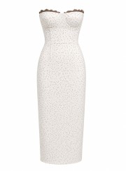 ΦΟΡΕΜΑ MIDI STRAPLESS ΛΕΥΚΟ 26493 Κοκτέιλ Φορέματα