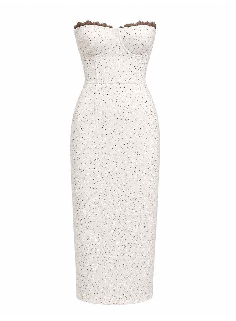 ΦΟΡΕΜΑ MIDI STRAPLESS ΛΕΥΚΟ 26493 Κοκτέιλ Φορέματα