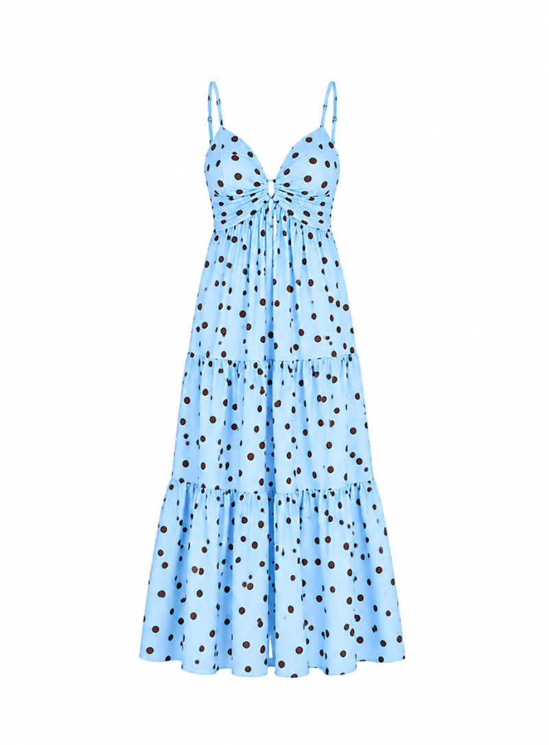ΦΟΡΕΜΑ MIDI POLKA DOTS ΓΑΛΑΖΙΟ 26708