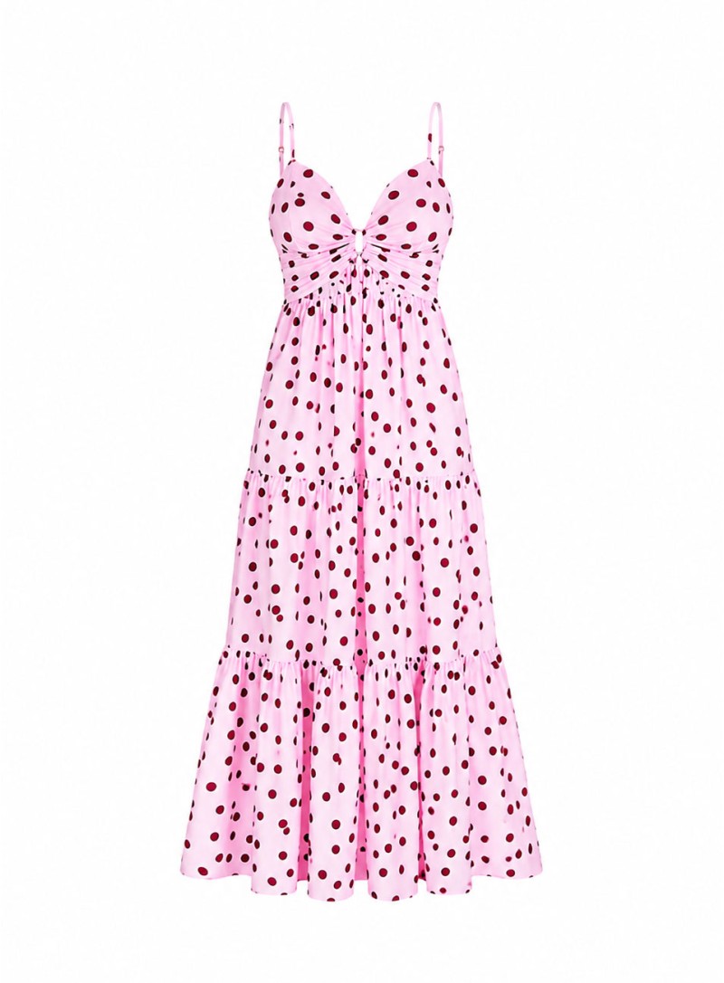 ΦΟΡΕΜΑ MIDI POLKA DOTS ΡΟΖ 26708