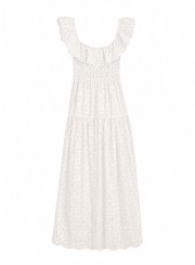 ΦΟΡΕΜΑ MAXI LACE BACKLESS ΛΕΥΚΟ 26713 Κοκτέιλ Φορέματα